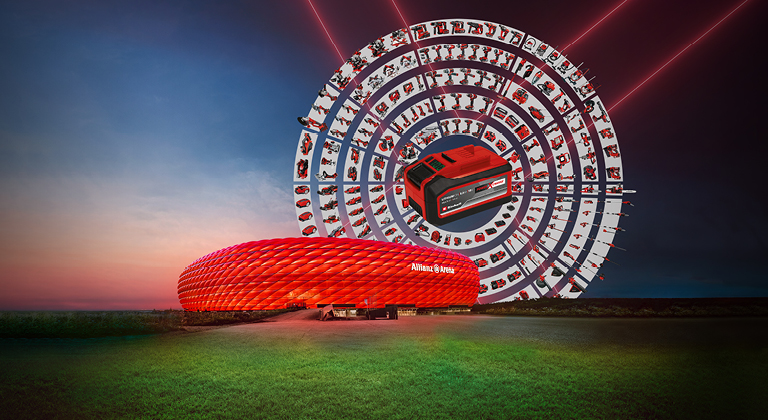 Allianz Arena and the Power-X-Change circle. 