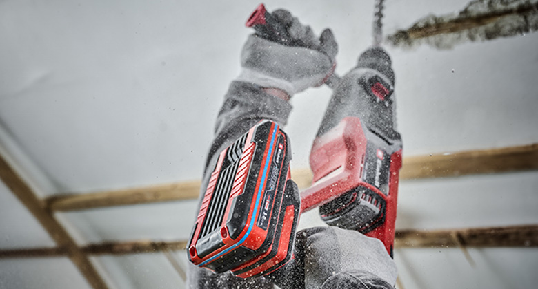 someone works with a cordless driller