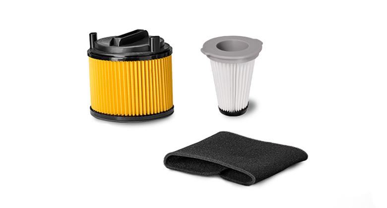 Three filter inserts for Einhell vacuum cleaners, including different pleated filters and foam filters.