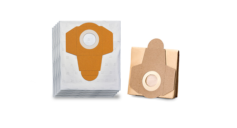 Two dust bag sets for Einhell wet-dry vacuum cleaners made of fleece and paper.