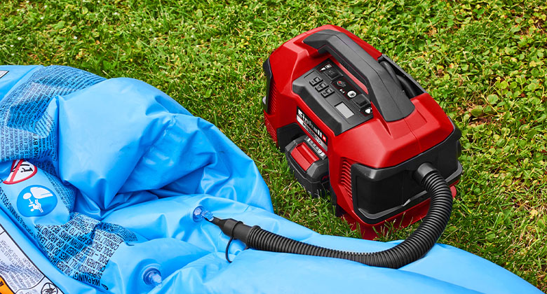 compressor pumps up air mattress