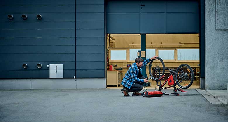 man with a compressor