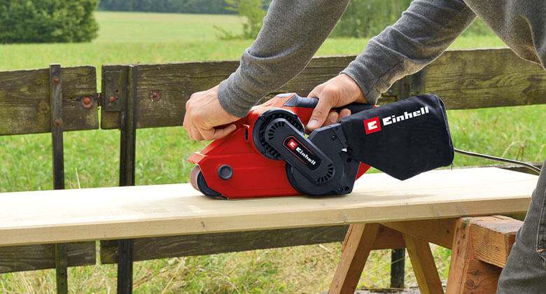 belt sander in side perspective